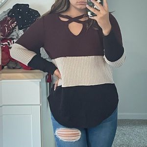 MAURICES 24/7 color block sweater
